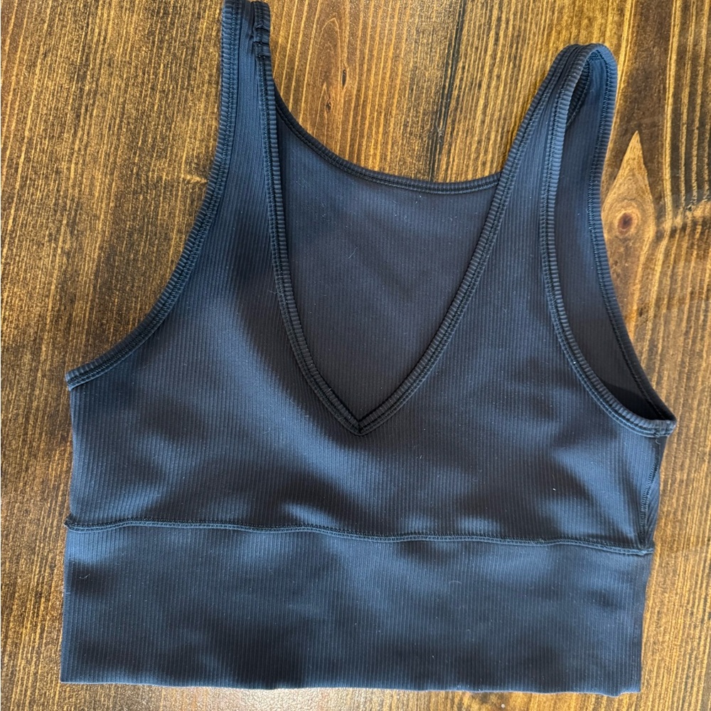 Black Ribbed crop top